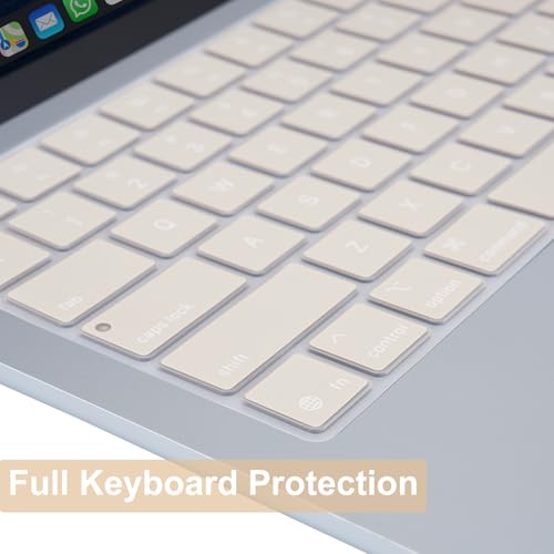 MOSISO Keyboard Cover Skin Compatible with MacBook Air 13.6 inch 2025 M4 A3240/Air 15 inch 2025 M4 A3241/Pro 14 inch 2025 M5 A3434, Beige - color: Beige