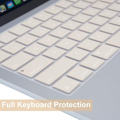 MOSISO Keyboard Cover Skin Compatible with MacBook Air 13.6 inch 2025 M4 A3240/Air 15 inch 2025 M4 A3241/Pro 14 inch 2025 M5 A3434, Beige - color: Beige