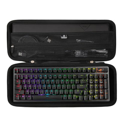 Tourmate Hard Storage Case for ASUS ROG Strix Scope II 96 (Mechanical)/ II 96 RX(Optical) Wireless Gaming Keyboard - Travel Case for RK ROYALKLUDGE RK98/RK96/N80/RK61,Aula F87/HERO 68 (Only Box) - color: black
