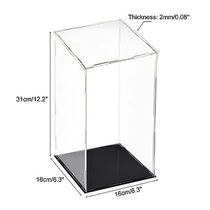uxcell Acrylic Clear Display Case Box Dustproof Protection Showcase Cube Collectibles Show Box 5.9x5.9x11.8inch - size: 5.9x5.9x11.8inch