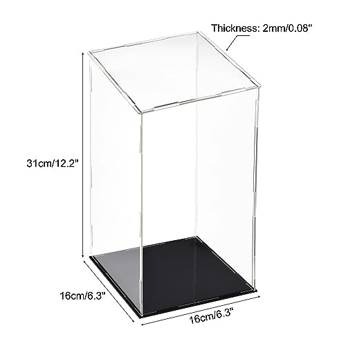 uxcell Acrylic Clear Display Case Box Dustproof Protection Showcase Cube Collectibles Show Box 5.9x5.9x11.8inch - size: 5.9x5.9x11.8inch