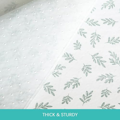 Biloban Baby Splat Mat 2 Pack for Under High Chair & Arts & Crafts & Eating Mess, 46 x 42 Inch Waterproof and Washable Spill Mat, Anti-Slip Floor Protector - color: Green Leaf