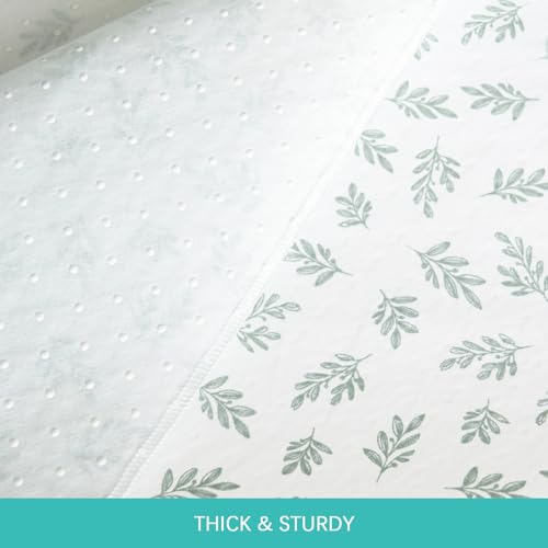 Biloban Baby Splat Mat 2 Pack for Under High Chair & Arts & Crafts & Eating Mess, 46 x 42 Inch Waterproof and Washable Spill Mat, Anti-Slip Floor Protector - color: Green Leaf