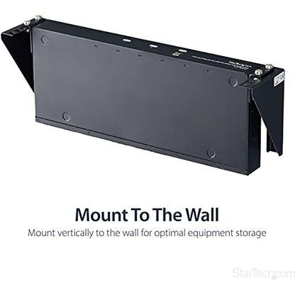 StarTech 2U Vertical Wall-Mount Rack Bracket, 19in, 125lb, TAA (RK219WALLV) - size: 2U