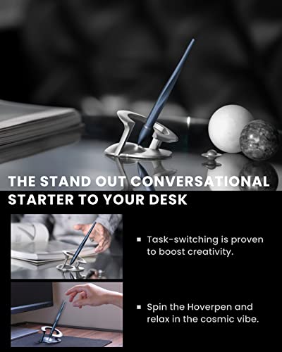 novium Hoverpen Interstellar - Futuristic Luxury Pen Made With Aerospace Alloys, Unique Aesthetic, Free Spinning Executive Pen, Gifts for Men & Women (Neptune Blue) - color: Neptune Blue, style: Basic