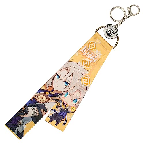 Impact Videogame Colorful Lanyard Keychains Stickers - color: Albedo Geo