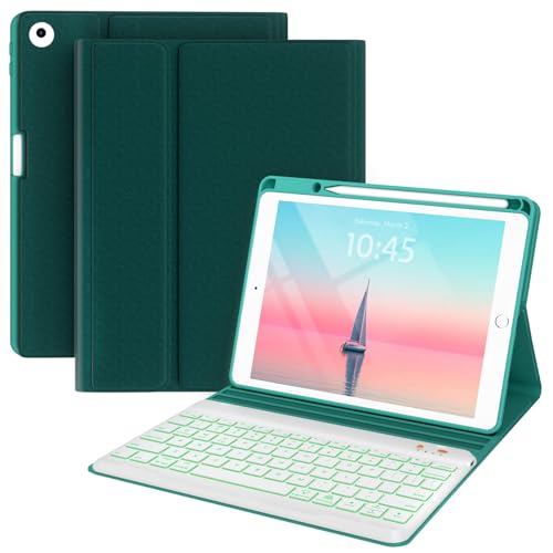 BLUTLOTUS Keyboard case for iPad 5th/6th Generation 2017/2018, 9.7 Inch iPad Air 2, Removable Wireless Backlit Keyboard Detachable, Folio Smart Cover - color: Teal, size: Classic for iPad 5th/6th/Air 2