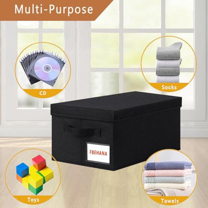 CD Storage Case -CD case holder with lid, stackable organizer case, media storage,6 Pack15.75 x 6.3 x 6.1 inches - can hold 270 CD jewelry cases Black