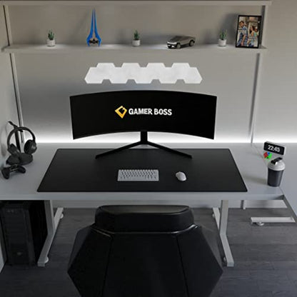 Gamer Boss - Gaming Mouse Pad - 60 x 30 Inches - 4mm Thick with Stitched Edges, Non-Slip Rubber Base, Premium Cloth Mousepad, Desk Mat for Laptop, Keyboard, Computer & PC (Giga, Black) - color: Black, size: 60" x 30"
