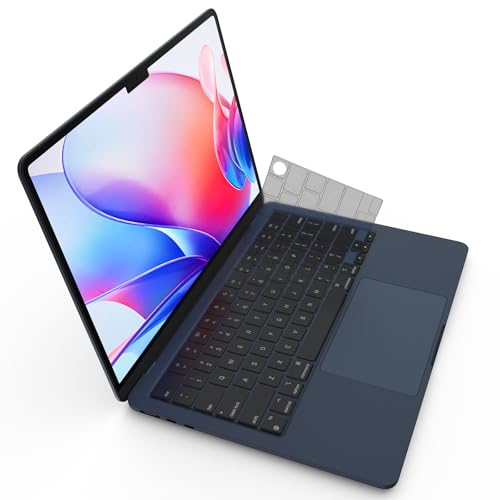 Premium Ultra Thin Keyboard Cover Protector, Compatible with 2025-2021 M5/M4/M3/M2/M1 Pro/Max MacBook Pro 14/16, M4/M3/M2 MacBook Air 13/15, US Layout, Surround Touch ID - color: Smokey(Surround Touch ID)