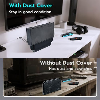 Mcbazel Dust Cover Compatible with Nintendo Switch 2 (2025), Precision Cut Anti Scratch Dust Protector Protective Case for Switch 2 Console & Charging Dock - Black