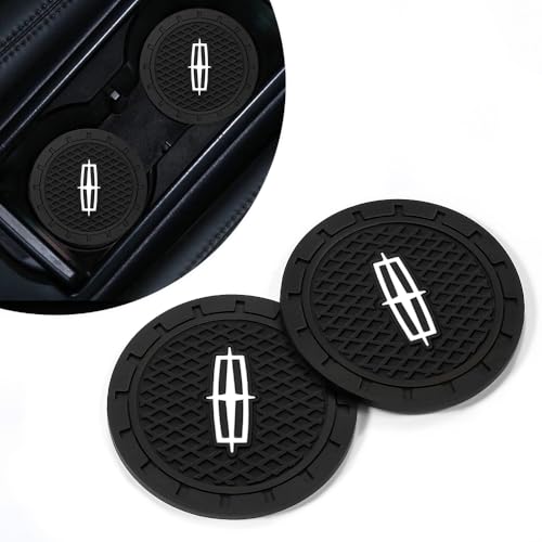 2PCS Car Cup Holder Coasters,Non-Slip Car Coasters for Lincoln MKC Nautilus Aviator Navigator MKZ Continental Drink Holder Compatible with Vehicle Inner Accessories for Cup Insert Mat,Silicone - color: Bd-lken