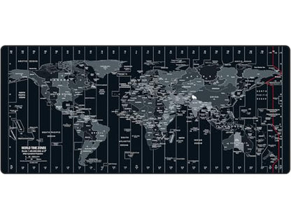 Large Mouse Pad 35.4x15.7 Inch World Map - XXL Gaming Desk Mat with Non-Slip Rubber Base, Stitched Edges | Keyboard and Mouse Pad for Gaming/Office | Portable Desk Pad - color: Dark black