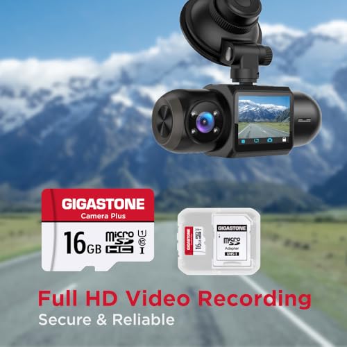 Gigastone 16GB Memory Card Pack of 2 Cards, Camera Plus Series, Speed Up to 85MB/s. Ideal for Full HD Video Gopro Camera Drone, U1 C10 Micro SDHC Card with Mini Case and SD Adapter. - color: 16GB Card Pack of 2
