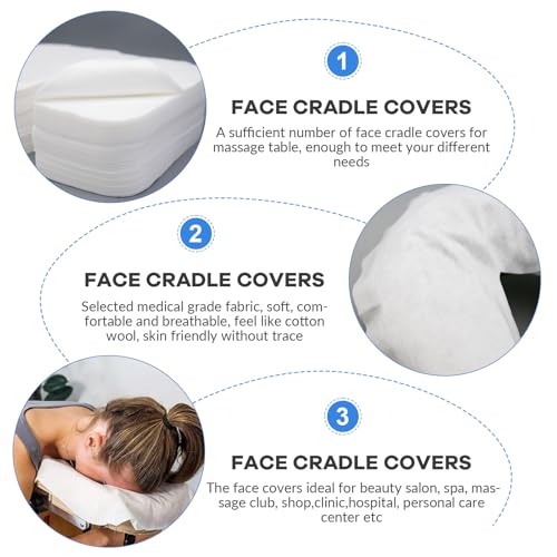 300 Count Disposable Face Cradle Covers, Medical-Grade, Ultra Soft, Luxurious, Non-Sticking Massage Face Covers, Headrest Covers for Massage Tables & Massage Chairs - color: 300