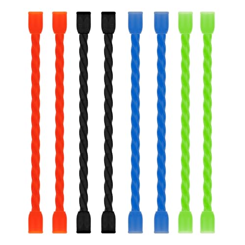 8PCS Silicone Twist Ties 4-Inch Reusable Cable Ties Steel-Core Straps Organizer All Purpose Bendable Cord Tie for Indoor Outdoor Bundling Holding Securing and Wrapping Cables (4 Colors) - size: 4-Inch (8PCS)