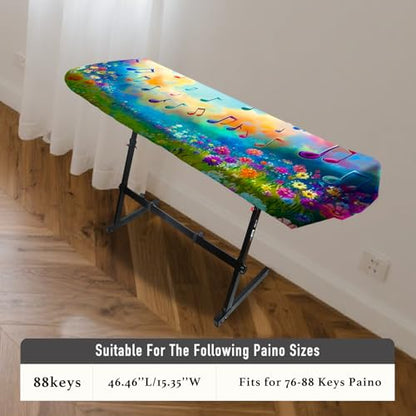 Nuxovilar Stretchy 88 Keys Keyboard Dust Cover, Elastic Milk Silk Piano Cover for Digital Electronic Piano - color: DE97870