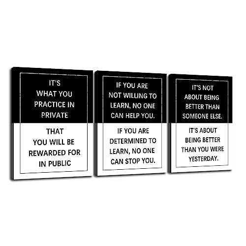 Inspirational Wall Art 3 Piece Practice Entrepreneur quote Motivational Poster Canvas Prints Artwork for Office Living Room Modern Home Decor Painting Pictures Stretched and Framed [36''Wx 16''H] - color: Inspirational-7, size: 16.00" x 36.00"