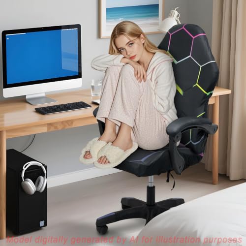 Gaming Chair Covers, 3D Printing One-piece Universal Fit Gaming Chair Seat Cover with Armrest Sloipcover(Color:Style 6) - color: Style 6