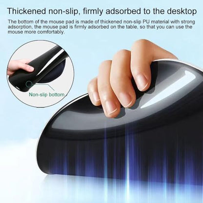 2 Pack Ergonomic Mouse Pad with Wrist Rest Support, Mousepad with Comfortable Gel Wrist Rest Support and Lycra Cloth,for Easy Typing Pain Relief Durable and Easy to Clean,Black