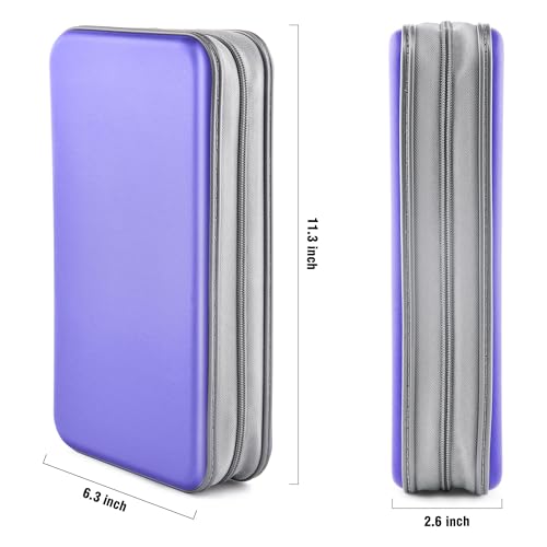 DVD Case, Bivisen CD Case Holder Wallet Binder 96 Capacity CD/DVD Cases Storage Holder Binder Organizer Wallet Book for Car Home Travel (Light Purple) - color: Light Purple