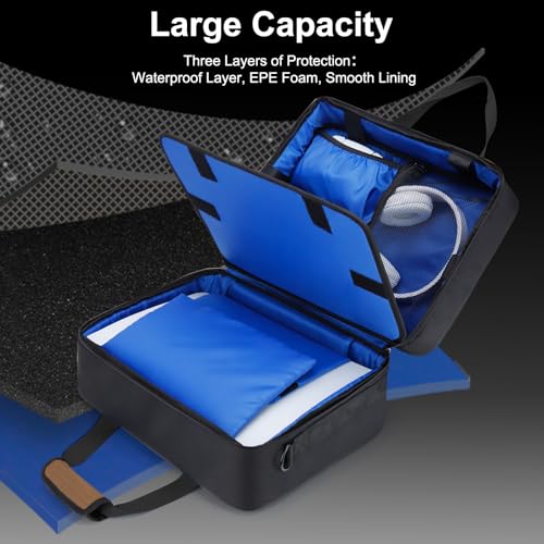 GDNasist Carrying Case Fit for PS5, Travel Thickened Protective Bag Compatible with Playstation 5 Console, Headset, PS5 Controller, Game Discs, and Gaming Accessories Brown - color: Brown