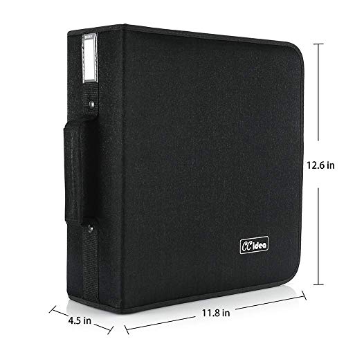 CCidea CD Case DVD Case Storage Holder-264 Capacity,Media Binder, CD Wallet, Disc Booklet, L11.4 x W 6.4 x H3.5 INCH (Black) - color: 264 Black, size: 264capacity
