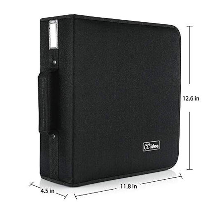 CCidea CD Case DVD Case Storage Holder-264 Capacity,Media Binder, CD Wallet, Disc Booklet, L11.4 x W 6.4 x H3.5 INCH (Black) - color: 264 Black, size: 264capacity