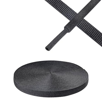 Black 2:1 Ratio Automotive Heat Shrink Braided Sleeving,Wear-Resistant Flat Woven Shrinkable Sleeve Fabric Car Cable Wires Hoses Protection (1/4"-26ft) - size: 1/4"-26ft