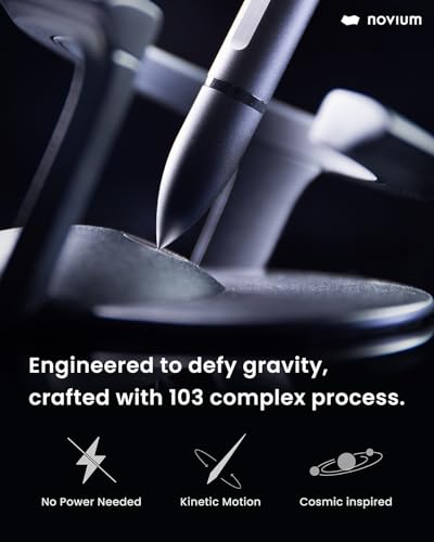 novium Hoverpen Interstellar - Space Black, Ballpoint Pen, Unique Conversational Starter, Premium Futuristic Design, Precision Flow Ink, German-engineered Ballpoint Cartridges - color: Space Black, style: Basic