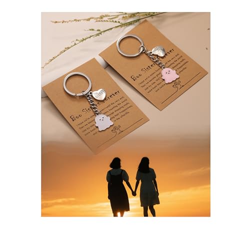 PRCOLUX Funny Cute Ghost Keychain Gifts for Sisters Boyfriend Girlfriend Couple Halloween Christmas Birthday Graduation Gifts - style: Ghost Boo