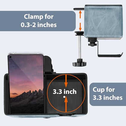 Desk Cup Holder Clip on Pen Holder Headphone Hanger Headset Stand Rotatable Clamp Hook Under Desk (Sky Blue) - color: Sky Blue