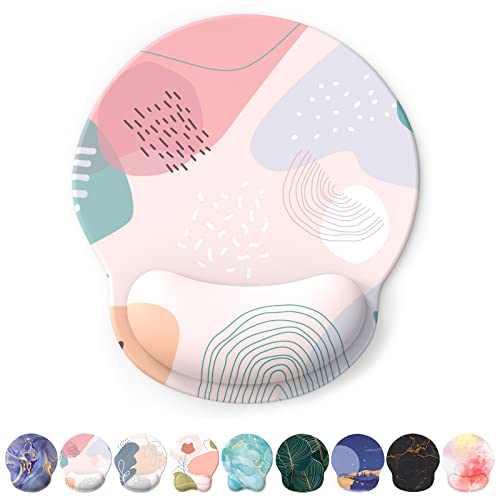 eulps Mouse Pad with Wrist Rest, Comfortable Computer Mousepad with Gel Wrist Support Smooth Surface and Non-Slip PU Base for Pain Relief, Laptop, Office & Home (Floral Fantasy) - color: Floral Fantasy