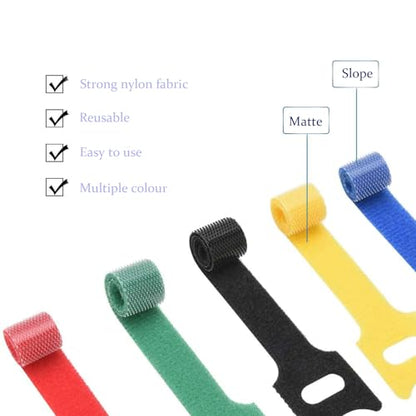 100 Pcs Multicolor Write On Cable Labels & Reusable Fastening Cable Ties Set for Cable Management in Home Office - color: Colorful