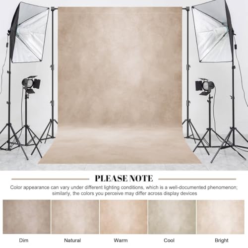 Abstract Professional Photography Backdrop for Portrait Photo Props Booth Background Photoshoot Studio with Polyester Fabric Roller Pocket on Top (6x8ft, Beige,No Stand) - color: Beige, size: 6'x8'