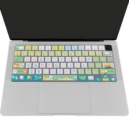 Cute Silicone Keyboard Cover for 2021-2024 MacBook Air 13.6" 15" A2941 A3114 A2681 A3113, MacBook Pro 14" 16" A2442 A2779 A2918 A2992 A2485 A2780 A2991 A3112 A3401 A3406 M4 M3 M2 M1 Max, Cute Flowers - color: Cute Flowers