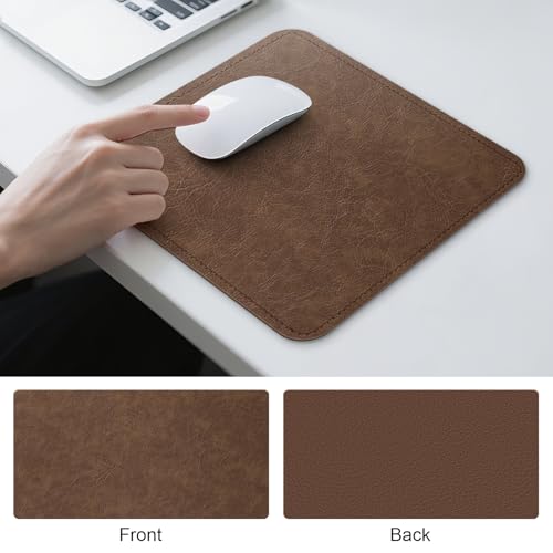 Imitation Crazy Horse Leather Desk Mat - Waterproof Desk Pad - Ideal for Large Mouse Pad and Desk Mats on Top of Desks (Brown+Brown, 11"*8") - color: Brown+brown, size: 11" x 8"