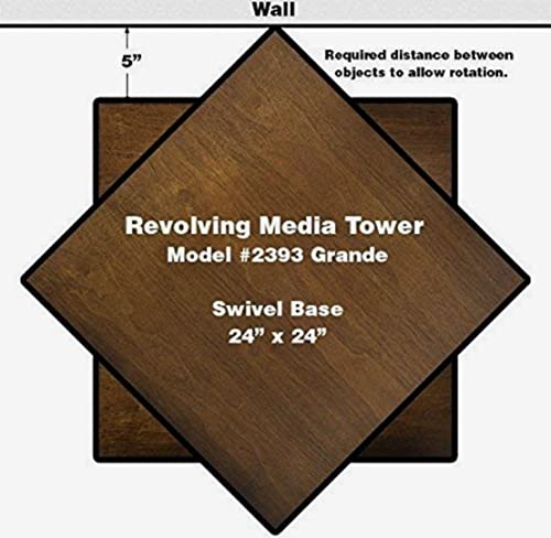 Venture Horizon Revolving Media Tower 1600 Grande-Walnut - color: Walnut-finish