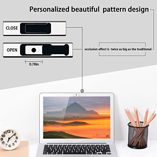 Webcam Cover, 6 Pieces, Laptop Camera Cover, Privacy Shielding Capacity is Twice as Big as The Traditional, Suitable for Computer Mobile Phones, laptops, Tablets and so on (Black 6-Piece Pack) - color: Black 6-piece pack