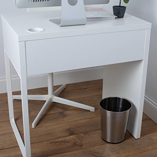 Bath Bliss 5 Liter Small Wastebasket, Stainless Steel | Compact Round Open Top Trash Can | Durable Bathroom Bedroom Dorm Office Garbage Bin | Stylish Space-Saving Waste Disposal Container - color: Stainless Steel, size: 1 Pack