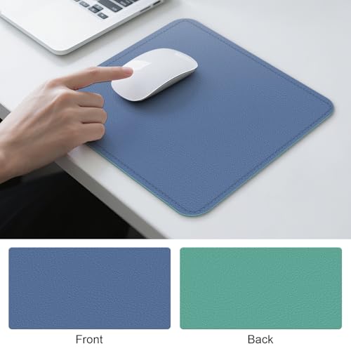 Dual Sided Leather Desk Mat - Waterproof Desk Pad - Ideal for Large Mouse Pad and Desk Mats on Top of Desks (Blue, 11"*8") - color: Blue, size: 11"*8"