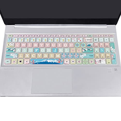 Keyboard Cover for 15.6 HP Laptop 15-fc 15-fd 15t-fd 15z-fc Series, HP Pavilion 15-eg 15t-eg 15-eh 15-er, 17z-ca 17-cn 17-cp 17z-cp Series, Sakura - color: Sakura