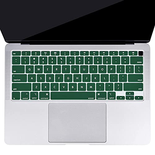 MOSISO Keyboard Cover Compatible with MacBook Air 13 inch 2022 2021 2020 Release A2337 M1 A2179 Retina Display with Touch ID Backlit Magic Keyboard, Waterproof Protective Silicone Skin, Peacock Green - color: Peacock Green