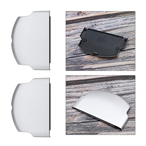 SING F LTD 2PCS Replacement Battery Door Covers Cases Protectors Compatible with Sony PSP 2000 2003 2004 3000 3003 3004 Silver Plastic Console Accessories - color: Silver