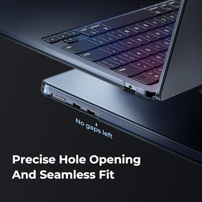 EooCoo Case Compatible with MacBook Air 13 inch M5 2026-2022 Release M4 M3 M2 A3449 A3240 A3113 A2681, Hard Shell&Keyboard Skin Cover&Screen Protector for Mac Air 13.6 inch, Matte Midnight - color: Matte Midnight