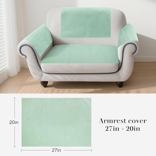 Couch Arm Covers Sofa Arm Covers Set of 2, Waterproof Couch Cover Armchair Cover for Recliner, Non Slip Sofa Headrest Covers Armrest Cover Couch Slipcover Protector, Green - color: Green