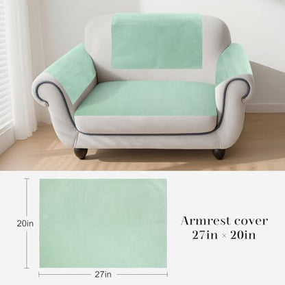 Couch Arm Covers Sofa Arm Covers Set of 2, Waterproof Couch Cover Armchair Cover for Recliner, Non Slip Sofa Headrest Covers Armrest Cover Couch Slipcover Protector, Green - color: Green