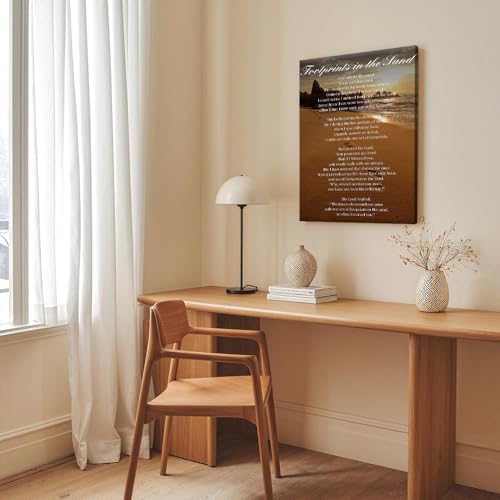 Footprints on The Beach Inspirational Poems Inspirational Quotes Poster Art Print Canvas Wall Art Kitchen Living Room Classroom Bedroom Office Home Aesthetic Decoration 16x24inch(40x60cm) Unframe-styl - color: Unframe-style-5, size: 16x24inch(40x60cm)
