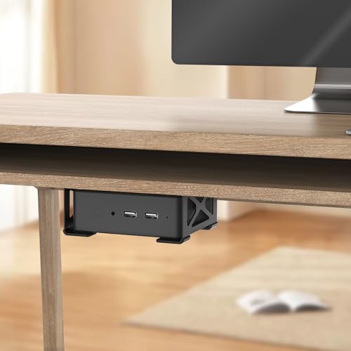 woiron Under Desk Laptop Mount, Metal Under Desk Shelf Holder Compatible for MacBook,Mini PC,Xbox Series S,Xbox One S/X, Under Laptop Storage Mount