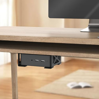 woiron Under Desk Laptop Mount, Metal Under Desk Shelf Holder Compatible for MacBook,Mini PC,Xbox Series S,Xbox One S/X, Under Laptop Storage Mount